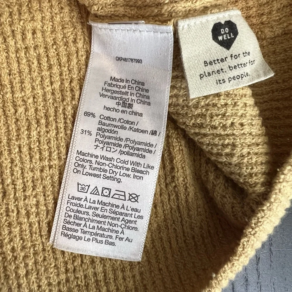 Madewell‎ Halstead Square-Neck Sweater Tank Sz Medium Dusty Yellow Strap Cropped